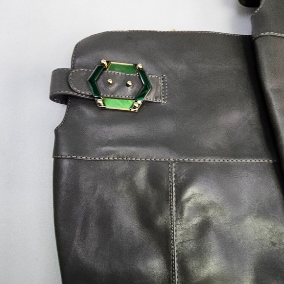 Isola Over the Knee Boots Womens Size 9.5M Steel Gray Leather Block Heel 6414308 - Picture 5 of 16